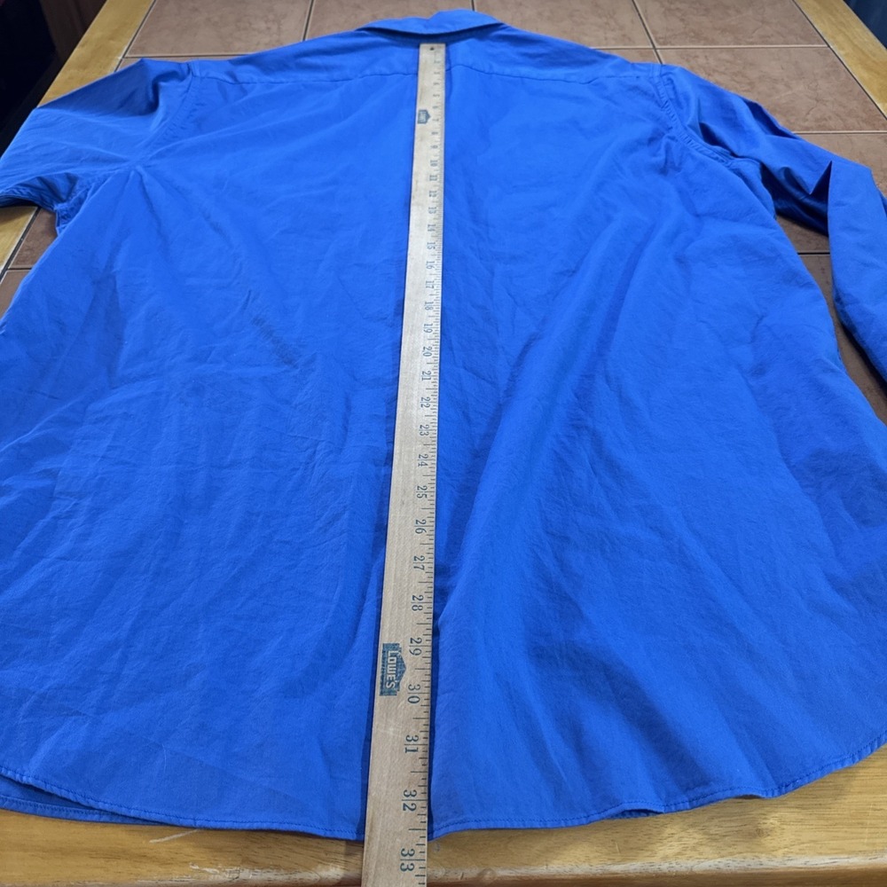 Polo Ralph Lauren Shirt Mens Sz XL Blue‎ Feather Weight Twill Epaulets Safari - Picture 8 of 8